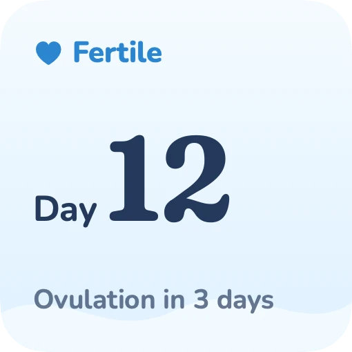 Small Home Screen widget: fertile, day 12, ovulation in 3 days