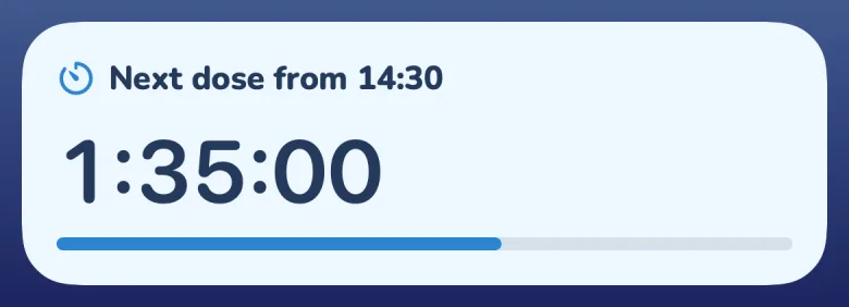 Lock Screen timer: next paracetamol dose countdown