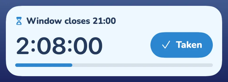 Lock Screen timer: mini pill window countdown